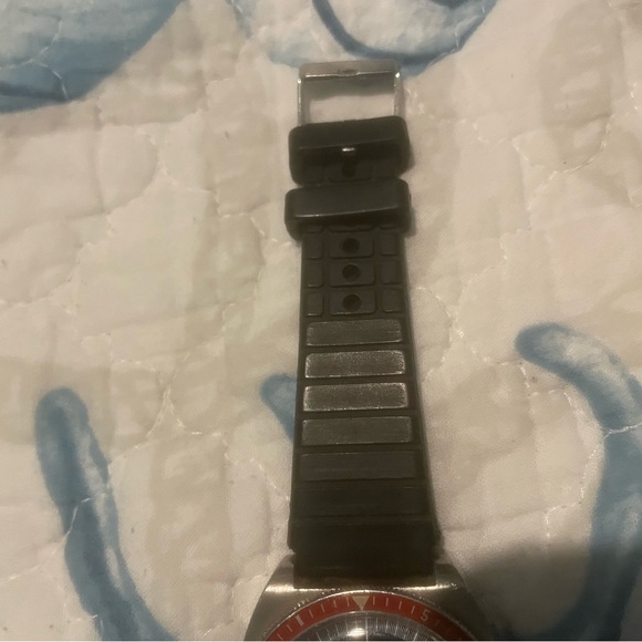 Wittnauer Silver and Red Watch with Black Strap - Picture 3 of 8